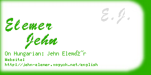 elemer jehn business card